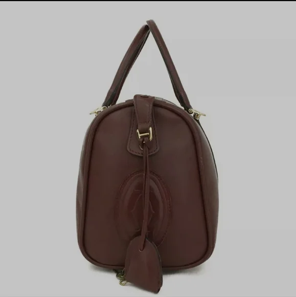 Vintage Must de Cartier 1975 Leather Boston Travel Hand Bag Bordeaux/3AD2295 - Picture 3 of 9